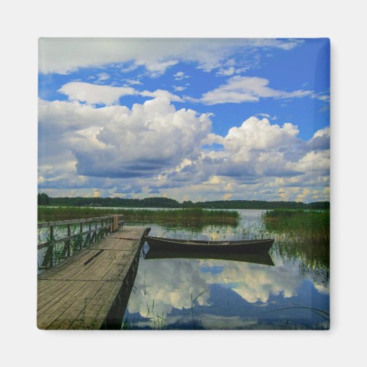 Natuur landschapslandschapsmeer Sky Belarus Magneet (Voorkant)