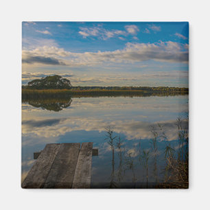 Natuur landschapslandschapsmeer Sky Belarus Pier Magneet