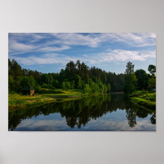 Natuur landschapslandschapsmeer Sky Belarus Poster (Voorkant)