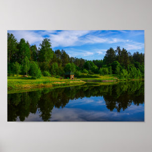 Natuur landschapslandschapsmeer Sky Belarus Poster