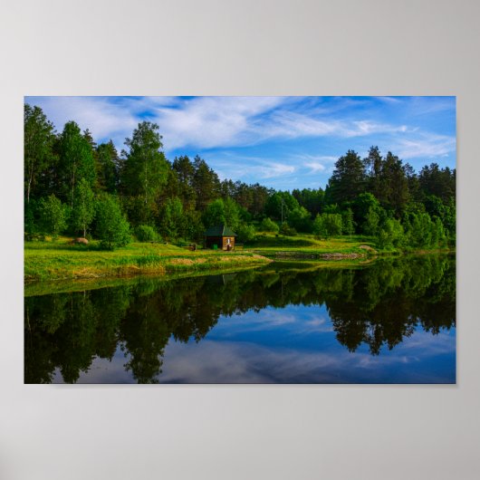 Natuur landschapslandschapsmeer Sky Belarus Poster (Voorkant)