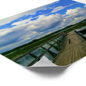 Natuur landschapsmeer Boat Belarus Poster (Hoek)