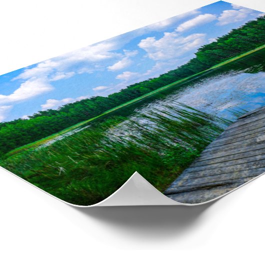 Natuur landschapsmeer Pier Belarus Poster (Hoek)