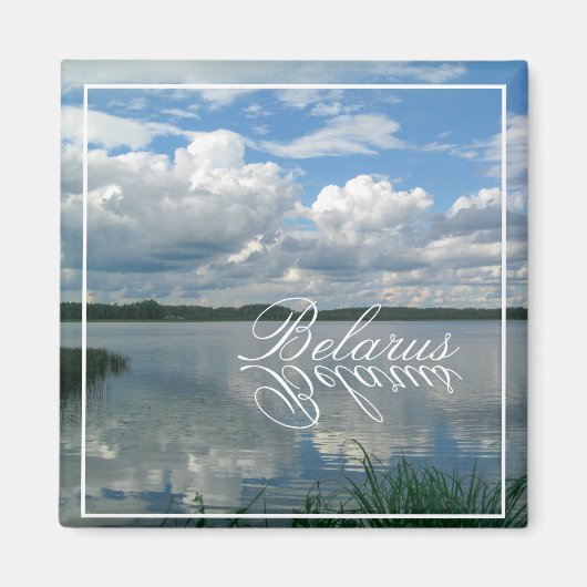 Natuur Landschapsmeer Sky Belarus Magnet (Voorkant)
