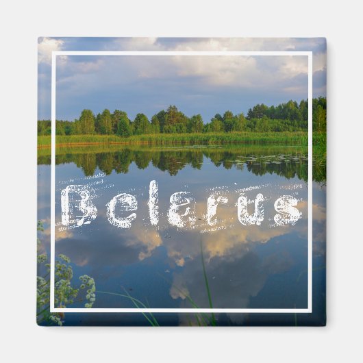 Natuur Landschapsmeer Sky Belarus Magnet (Voorkant)
