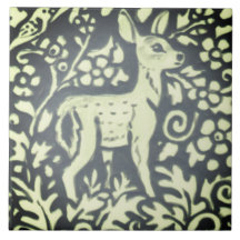 Natuur late grijze groene boer Deer Floral Woodlan