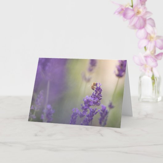 Natuur Lavender Flower Honeybee Kaart (Orchidee)