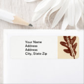 Natuur Leaf Print, brown oak leaf herfst Etiket (Insitu)