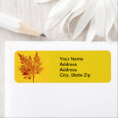 Natuur Leaf Print, groot paardenblad in rood. geel Etiket (Insitu)