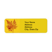 Natuur Leaf Print, groot paardenblad in rood. geel Etiket (Voorkant)