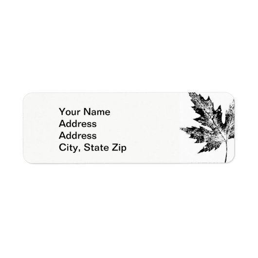 Natuur Leaf Print, groot zwart monsterblad. Etiket (Voorkant)