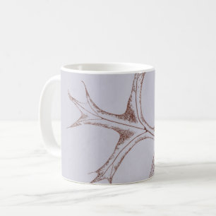 Natuur Leaf Print, herfstpin eiken bladeren in tan Koffiemok