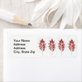 Natuur Leaf Print, kleine rode herfsteikenblad x 4 Etiket (Insitu)
