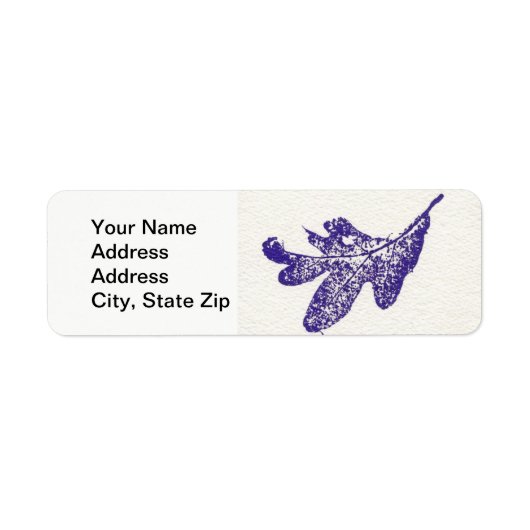 Natuur Leaf Print, lavender oak leaf" Etiket (Voorkant)