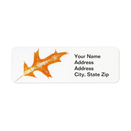 Natuur Leaf Print, oranje pin eak. Etiket (Voorkant)