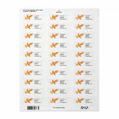 Natuur Leaf Print, oranje pin eak. Etiket (Full Sheet)
