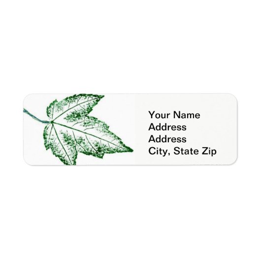 Natuur Leaf Print, spring maple leaf green Etiket (Voorkant)