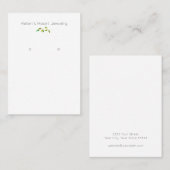 Natuur Leafy Branch Eenvoudige Oorbel Display Kaar Visitekaartje (Voorkant / Achterkant)