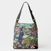 Natuur lentesbloesems Leopard Birds Crossbody Tas (Voorkant)