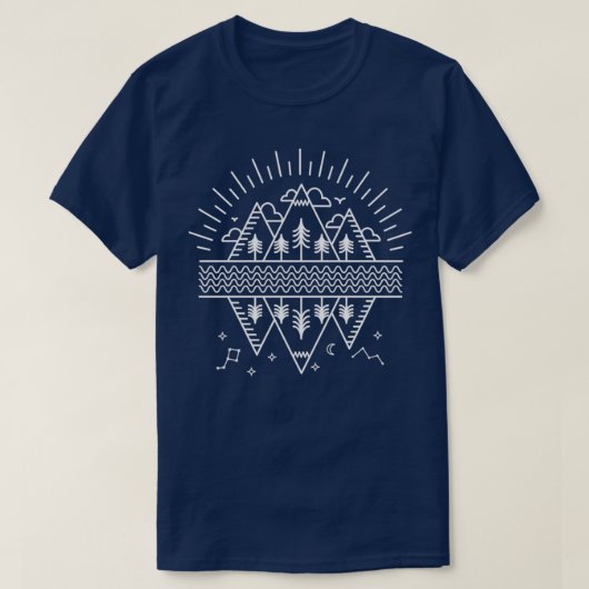 Natuur leven voor en achter witte lijn Art grafisc T-shirt (Design voorkant)