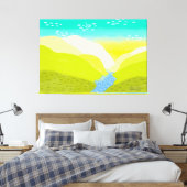 Natuur levendige heldere kleurheuvels oorspronkeli canvas afdruk (Insitu (Slaapkamer))