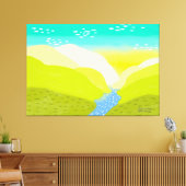 Natuur levendige heldere kleurheuvels oorspronkeli canvas afdruk (Insitu (Woonkamer))