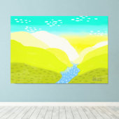 Natuur levendige heldere kleurheuvels oorspronkeli canvas afdruk (Insitu (Houten vloer))