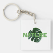 Natuur Liefde Donkergroen Monstera Leaf Sleutelhan Sleutelhanger (voorkant)