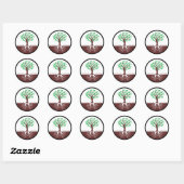 Natuur liefdevolle boomknuffelaar ronde sticker (Vel)