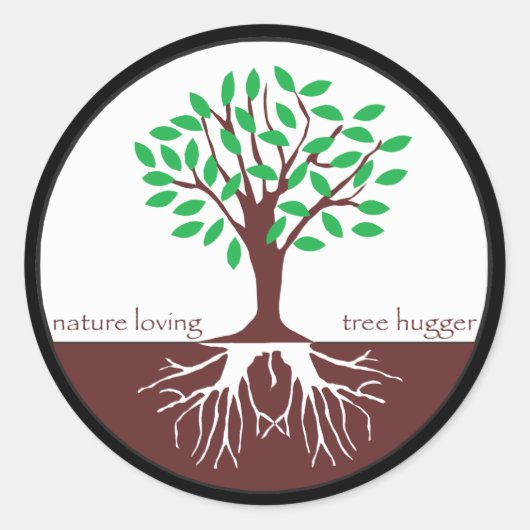 Natuur liefdevolle boomknuffelaar ronde sticker (Voorkant)