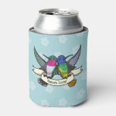 Natuur Liefhebber Kleurrijke Hummingbirds Cartoon Blikjeskoeler (Blikje Voorkant)