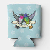 Natuur Liefhebber Kleurrijke Hummingbirds Cartoon Blikjeskoeler (Achterkant)