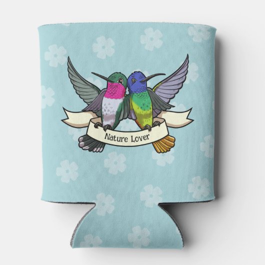 Natuur Liefhebber Kleurrijke Hummingbirds Cartoon Blikjeskoeler (Achterkant)