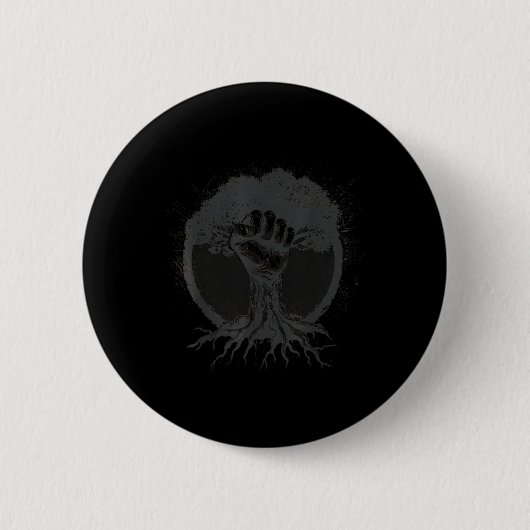 Natuur Liefhebber Milieuactivist Fist Tree Roots E Ronde Button 5,7 Cm (Voorkant)