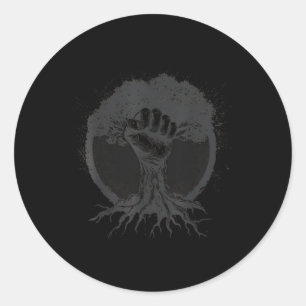 Natuur Liefhebber Milieuactivist Fist Tree Roots E Ronde Sticker