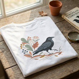 Natuur Liefhebber Raven Noordse Volkskunst Grafisc T-shirt