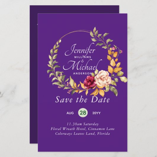 Natuur Liefhebbers Bruiloft Foral Groen Rustiek Bo (Voorkant / Achterkant)