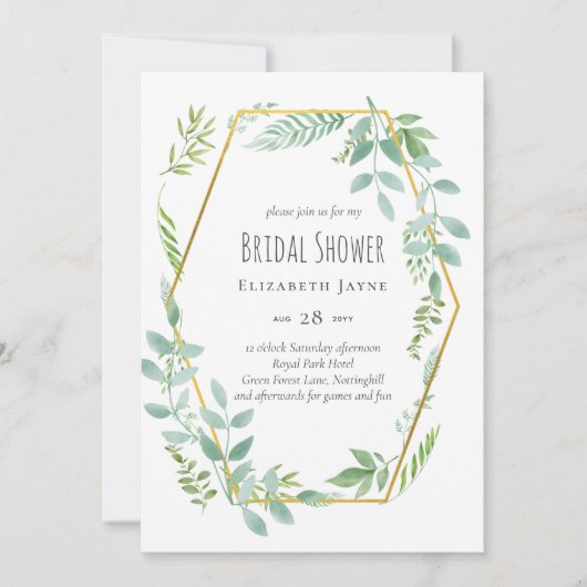 Natuur Liefhebbers Bruiloft Foral Groen Rustiek Bo (Voorkant)