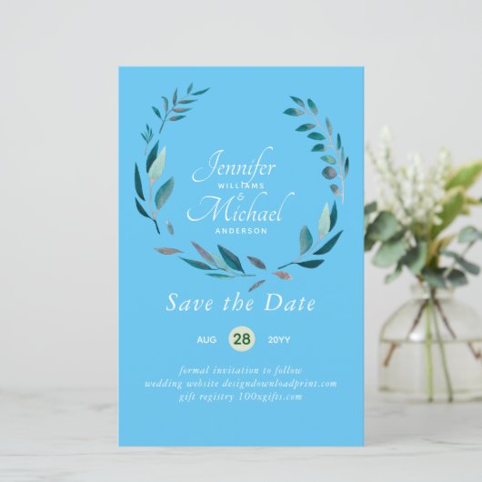 Natuur Liefhebbers Bruiloft Foral Groen Rustiek Bo (Staand voorkant)