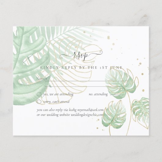 Natuur Liefhebbers Bruiloft Foral Groen Rustiek Bo (Voorkant)