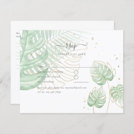 Natuur Liefhebbers Bruiloft Foral Groen Rustiek Bo (Voorkant / Achterkant)