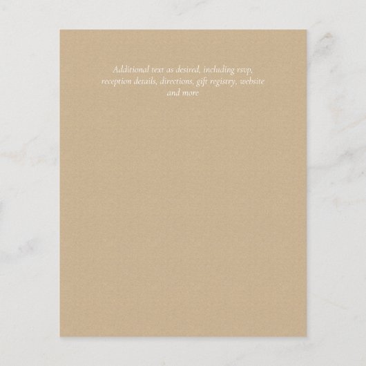 Natuur Liefhebbers Bruiloft Foral Groen Rustiek Bo (Achterkant)