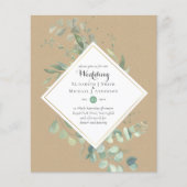 Natuur Liefhebbers Bruiloft Foral Groen Rustiek Bo (Voorkant)