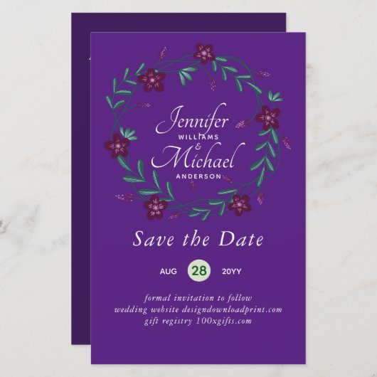 Natuur Liefhebbers Bruiloft Foral Groen Rustiek Bo (Voorkant / Achterkant)