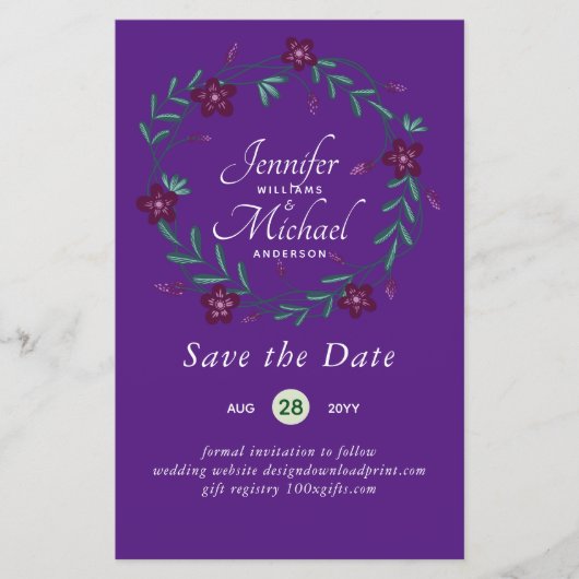 Natuur Liefhebbers Bruiloft Foral Groen Rustiek Bo (Voorkant)