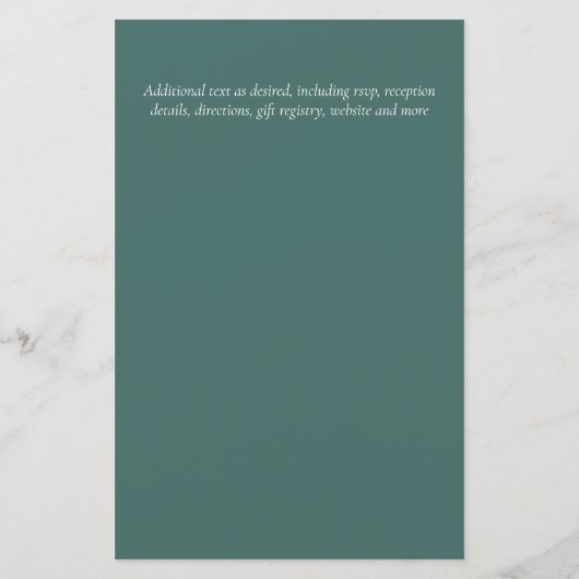 Natuur Liefhebbers Bruiloft Foral Groen Rustiek Bo (Achterkant)