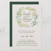 Natuur Liefhebbers Bruiloft Foral Groen Rustiek Bo (Voorkant / Achterkant)