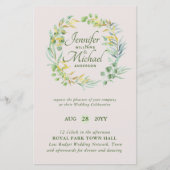 Natuur Liefhebbers Bruiloft Foral Groen Rustiek Bo (Voorkant)