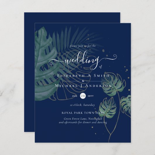 Natuur Liefhebbers Bruiloft Foral Groen Rustiek Bo (Voorkant / Achterkant)