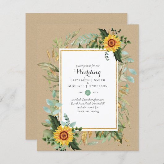 Natuur Liefhebbers Bruiloft Foral Groen Rustiek Bo (Voorkant / Achterkant)